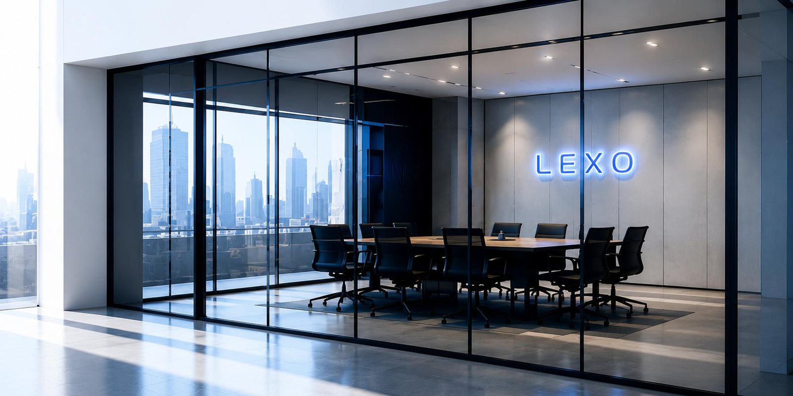 A bright Canadian law firm boardroom — the kind of space Lexo is built for